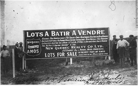 Lots à vendre à Amos en 1915 !